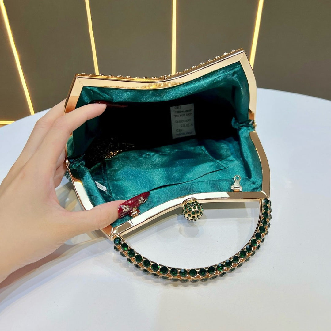 Exquisite Strass-besetzte Abendhandtasche