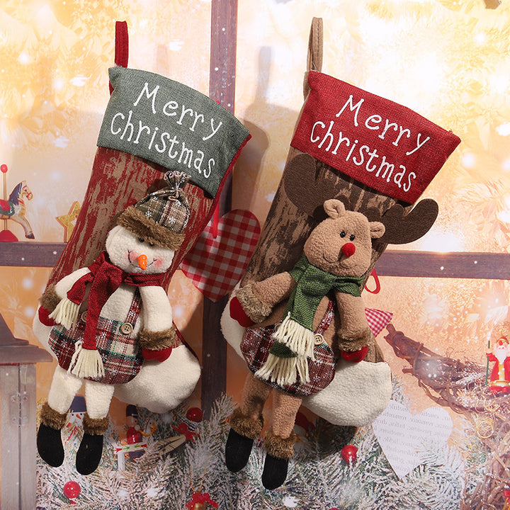 Dekorativer Weihnachtsstrumpf im Rentierdesign Karnz