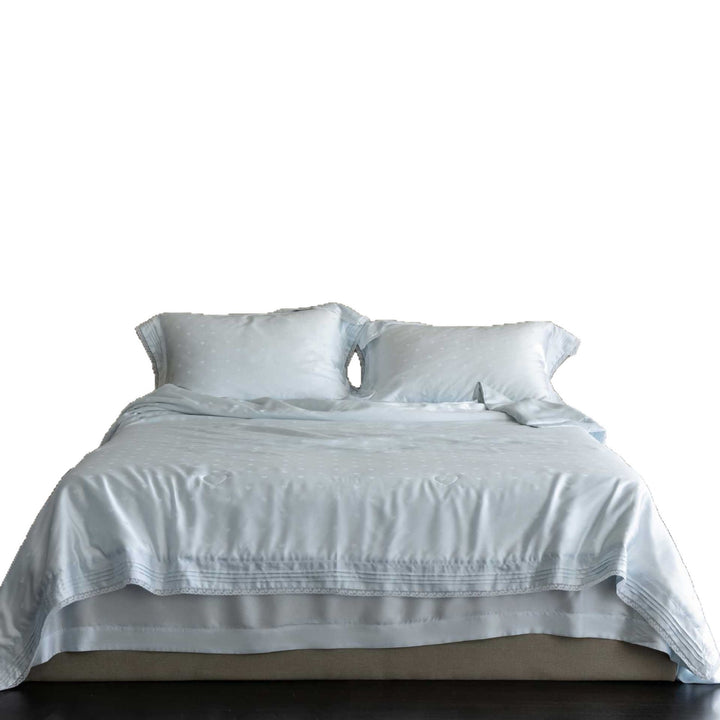 Luxuriöses Satin-Bettwäsche-Set mit Spitzenrand und Herzmotiv