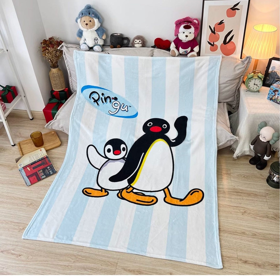 Lustige Illustrierte Pinguin Plüsch-Wurfdecke