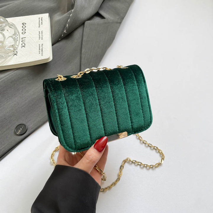 Elegante gesteppte Samt Umhängetasche Karnz