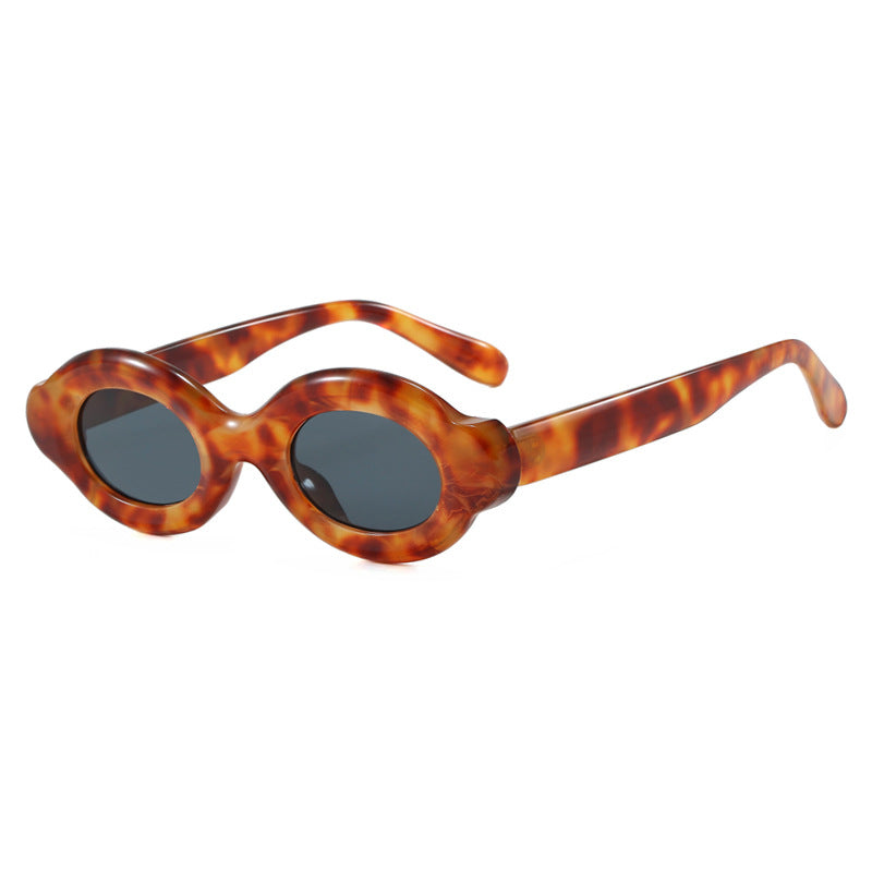 Damen Sonnenbrille im trendigen Retro-Design mit ovalen Gläsern Karnz