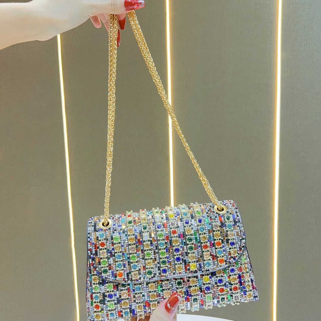 Rhinestone-besetzte Abend-Schultertasche