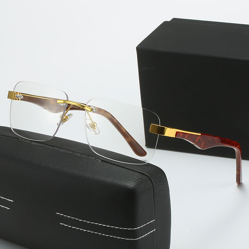 Damen modische Halbrahmenbrille mit elegantem Metall- und Kunststoffmix Karnz