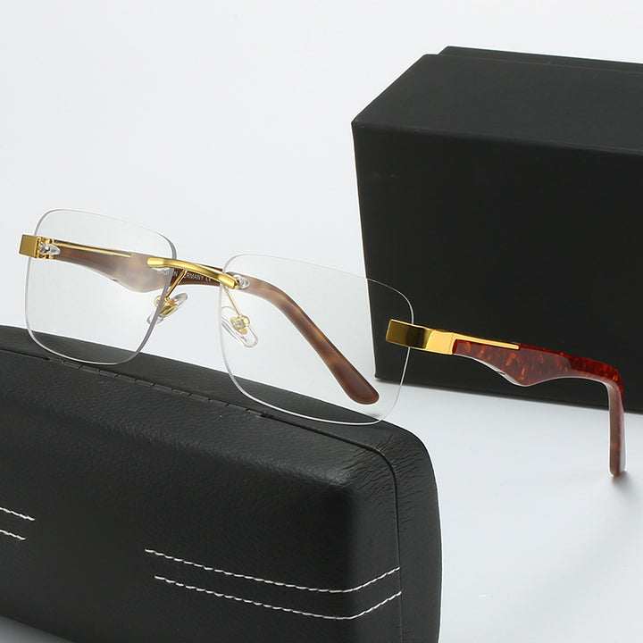 Damen modische Halbrahmenbrille mit elegantem Metall- und Kunststoffmix Karnz
