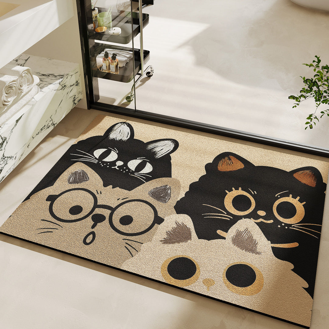 Niedlicher katzenmotivierter Badteppich