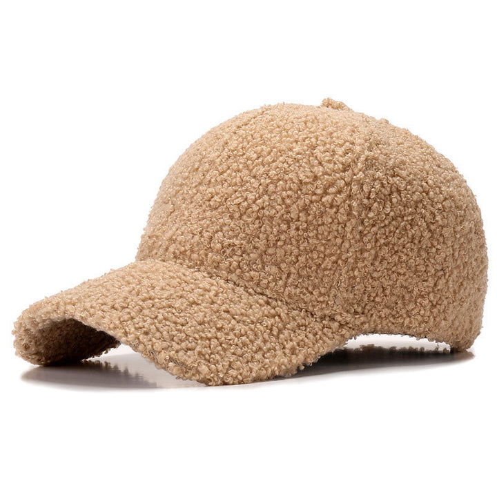 Sherpa Teddy Faux-Shearling Baseballmütze mit geschwungenem Schirm und verstellbarem Rückengurt Karnz