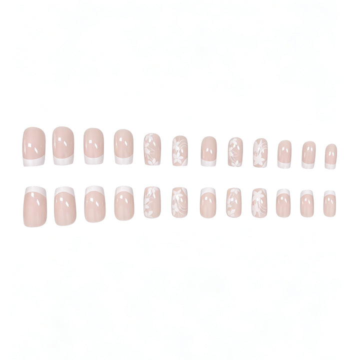 Elegantes Floral Design Press-On-Nagelset Karnz