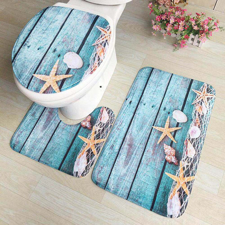 Stylisches geometrisches Muster Badteppich-Set