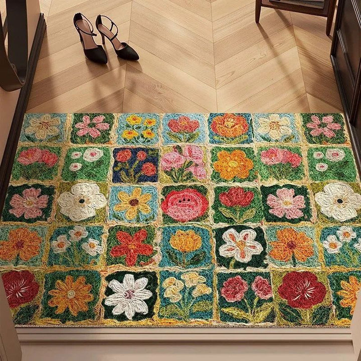 Farbenfrohen Blumen Indoor Teppich