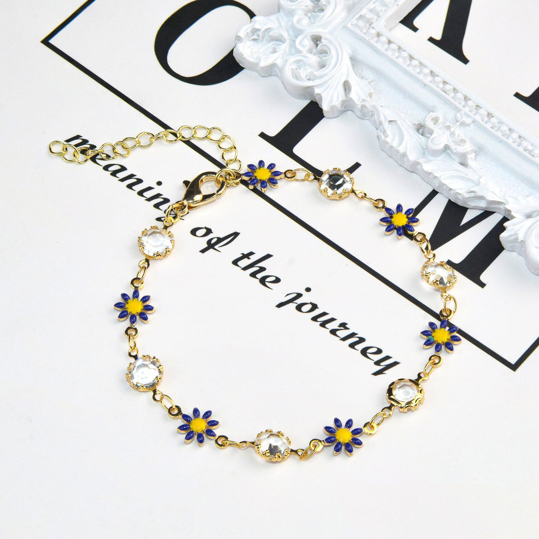 Blumen Kristall Charm Armband Karnz