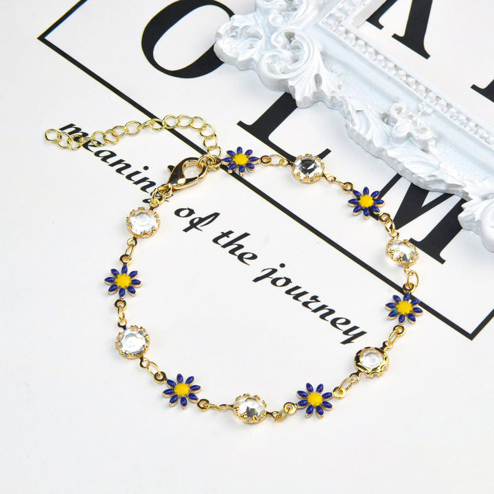 Blumen Kristall Charm Armband Karnz