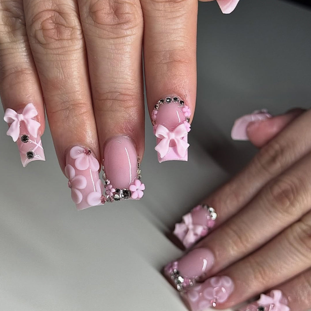 Dekorative 3D Blumen Acryl Nagelkunst Erweiterungen Karnz