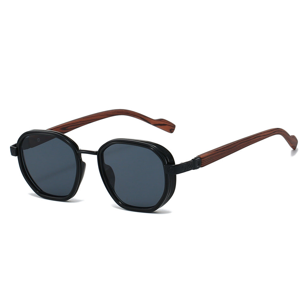 Geometrische rahmenlose Sonnenbrille mit luxuriösen goldenen Akzenten Karnz