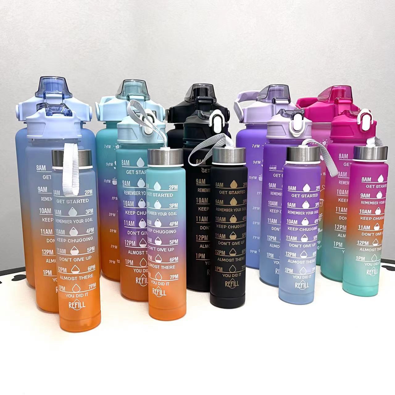 Unisex Motivierende Wasserflasche mit Zeitmarkierungen Karnz