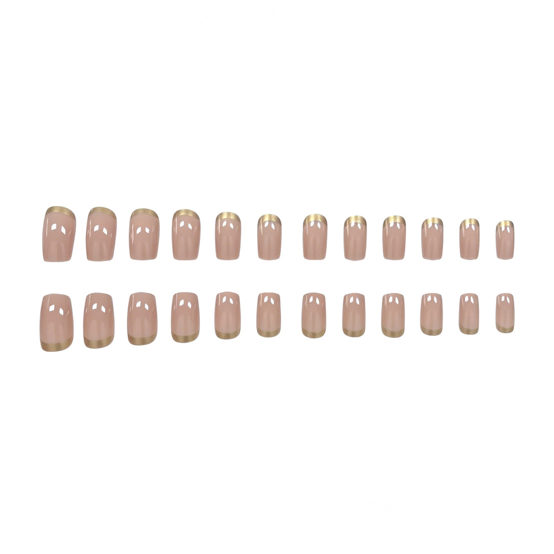 Elegante nagelkunst mit goldenem Rand Karnz