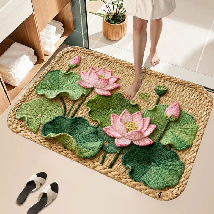 Dekorative Lotus Wasserlilie Badematte