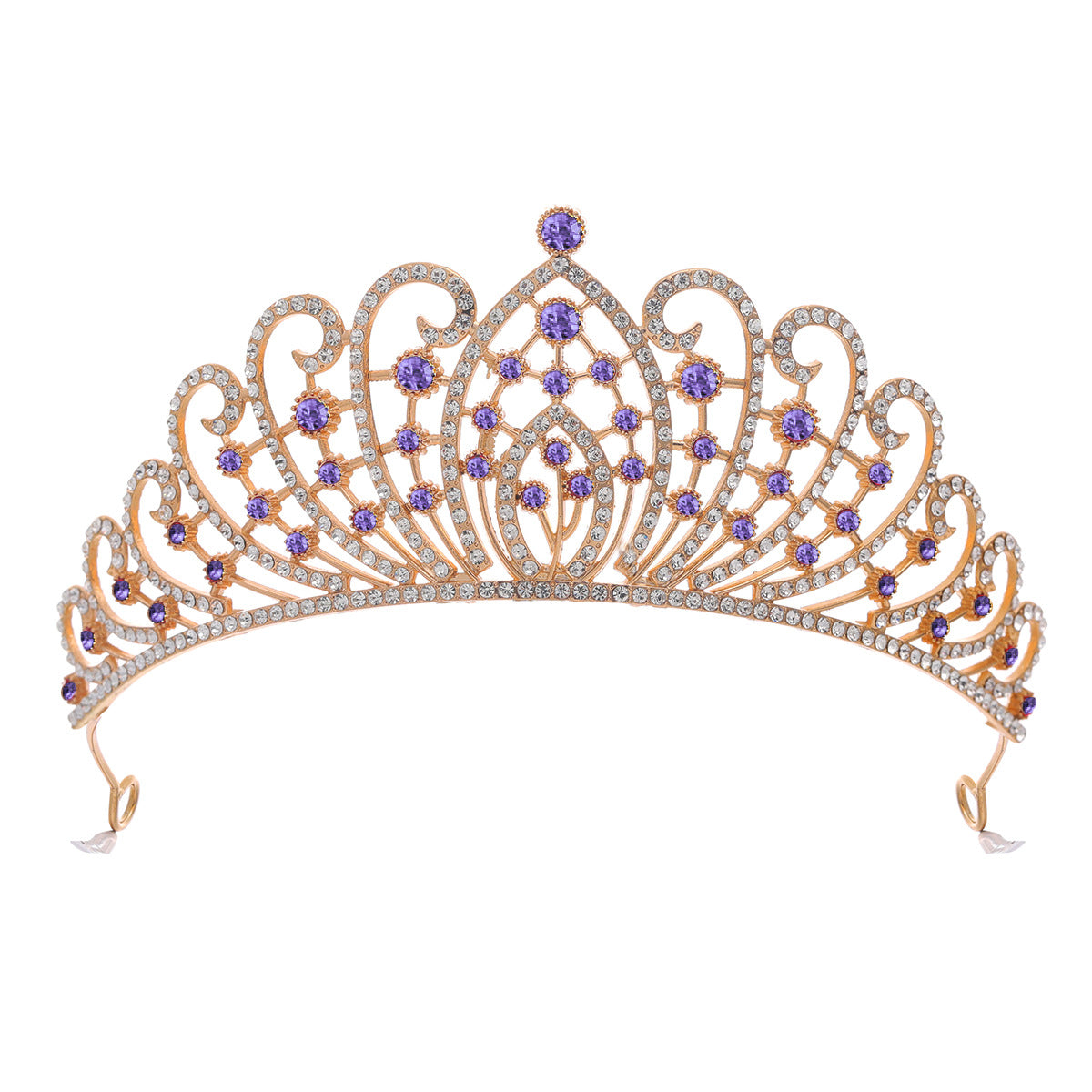 Damen Elegante Strass-Tiara mit floralen Details Karnz
