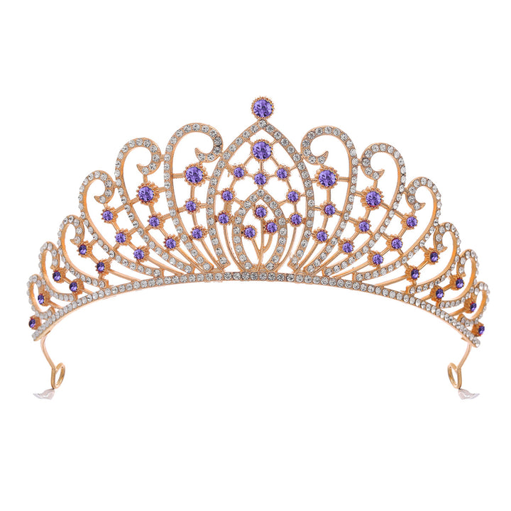 Damen Elegante Strass-Tiara mit floralen Details Karnz