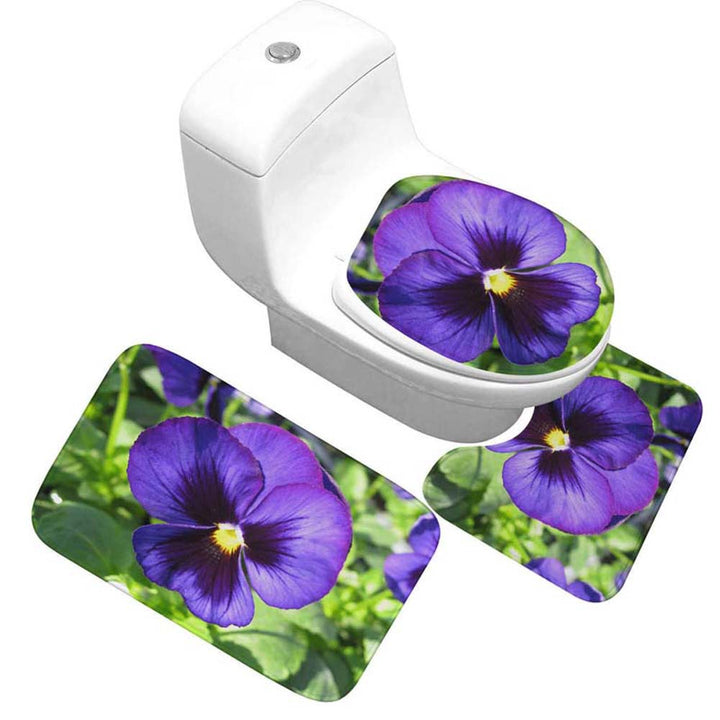 Blumenmuster Toilettenteppich Set
