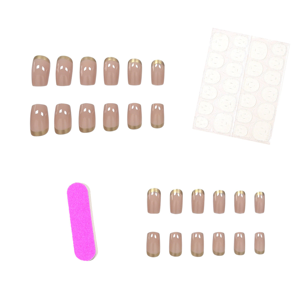 Elegante nagelkunst mit goldenem Rand Karnz