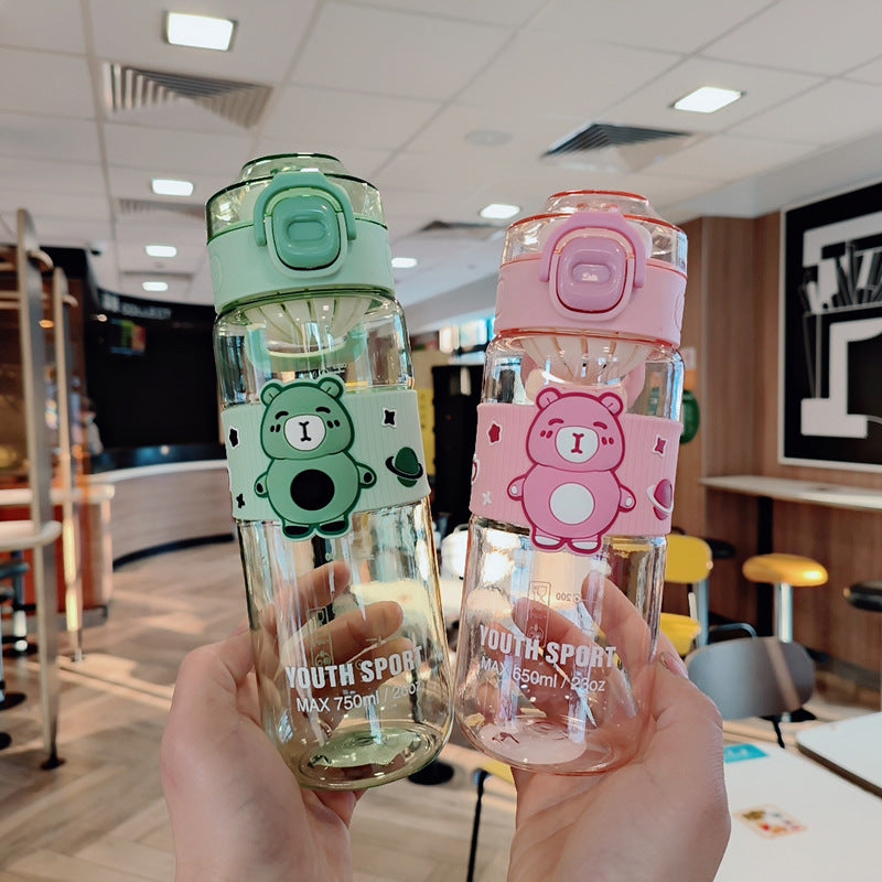 Damen Verspielte Wasserflasche mit Gummihandgriff Karnz