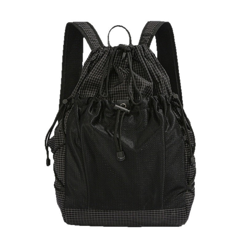 Vielseitiger Mesh-Panel Kordelzug Rucksack Karnz