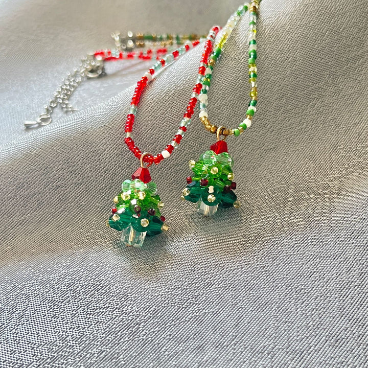 Perlen Weihnachtsbaum Halskette Karnz