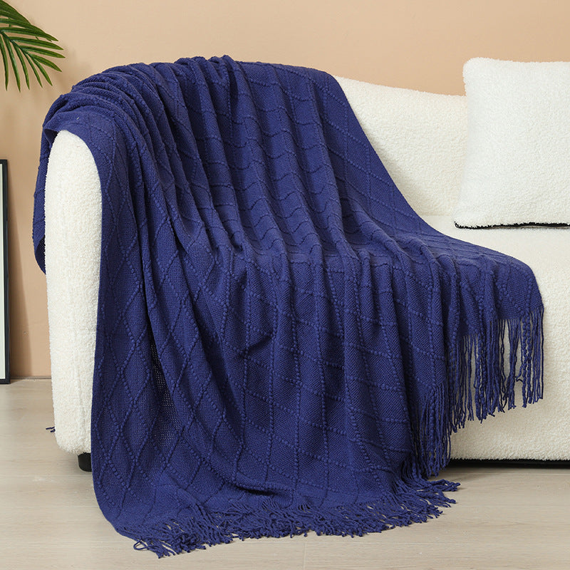 Gemütliche gestrickte Wurfdecke