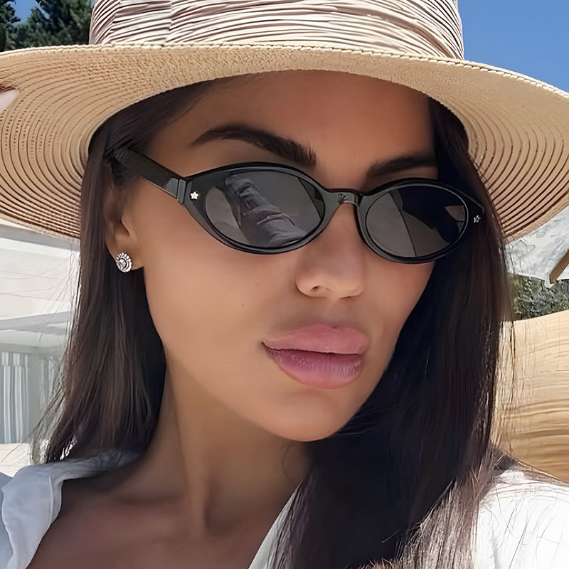 Damen Cat-Eye Sonnenbrille mit elegantem Tragetaschen-Design Karnz