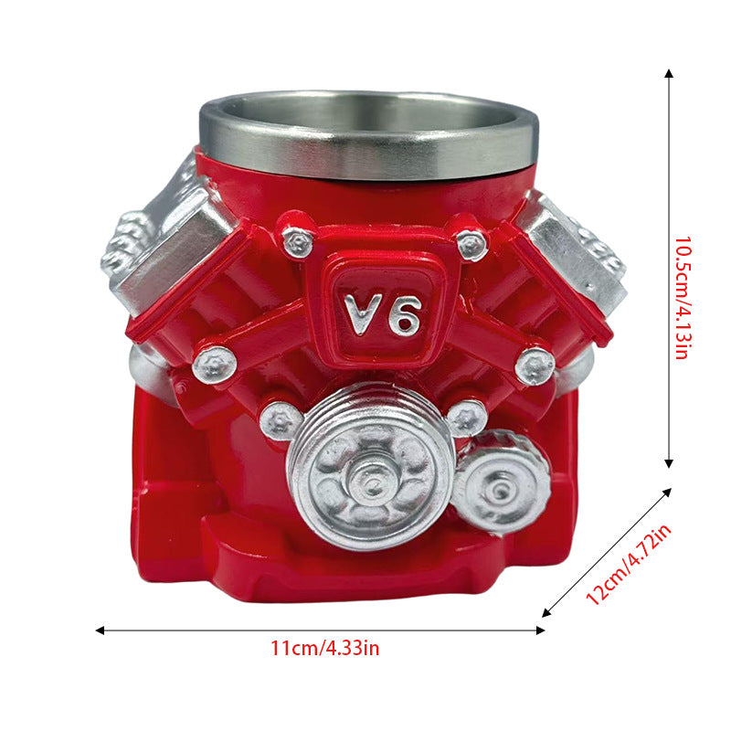 Tasse im V6 Motor Design Karnz