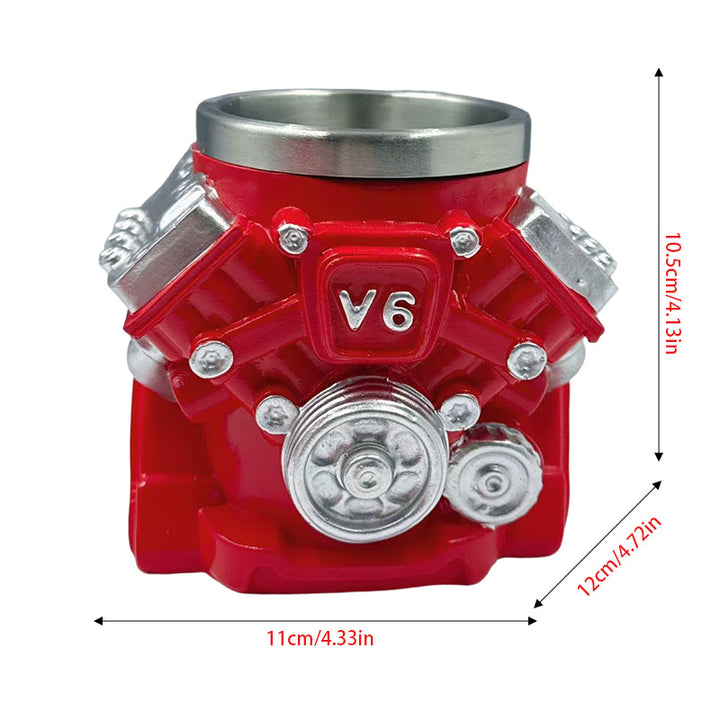 Tasse im V6 Motor Design Karnz