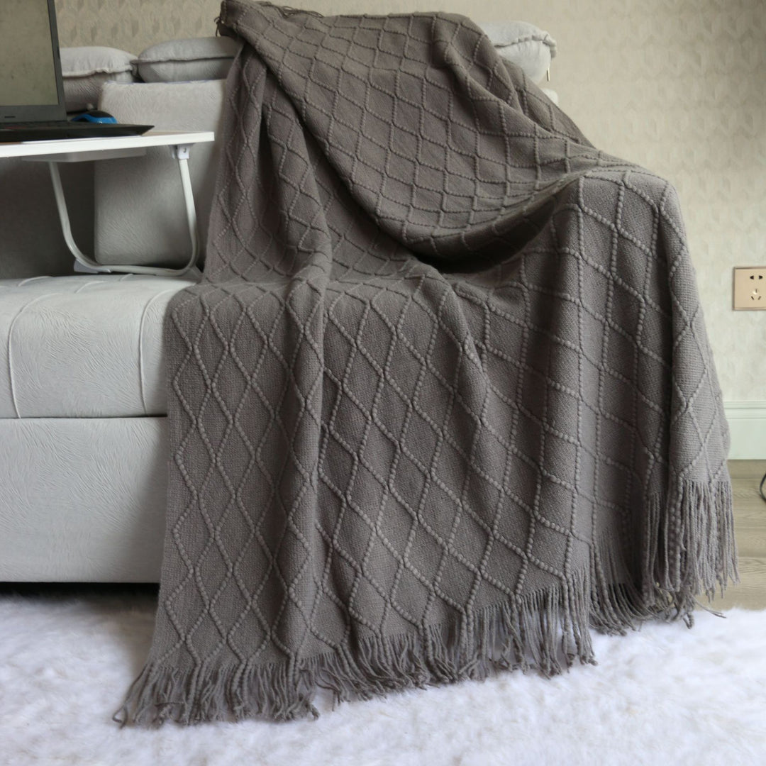 Luxuriöse Texturierte Strickdecke Karnz
