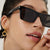 Damen quadratische Sonnenbrille mit transparenten Gläsern und stilvollem Design Karnz