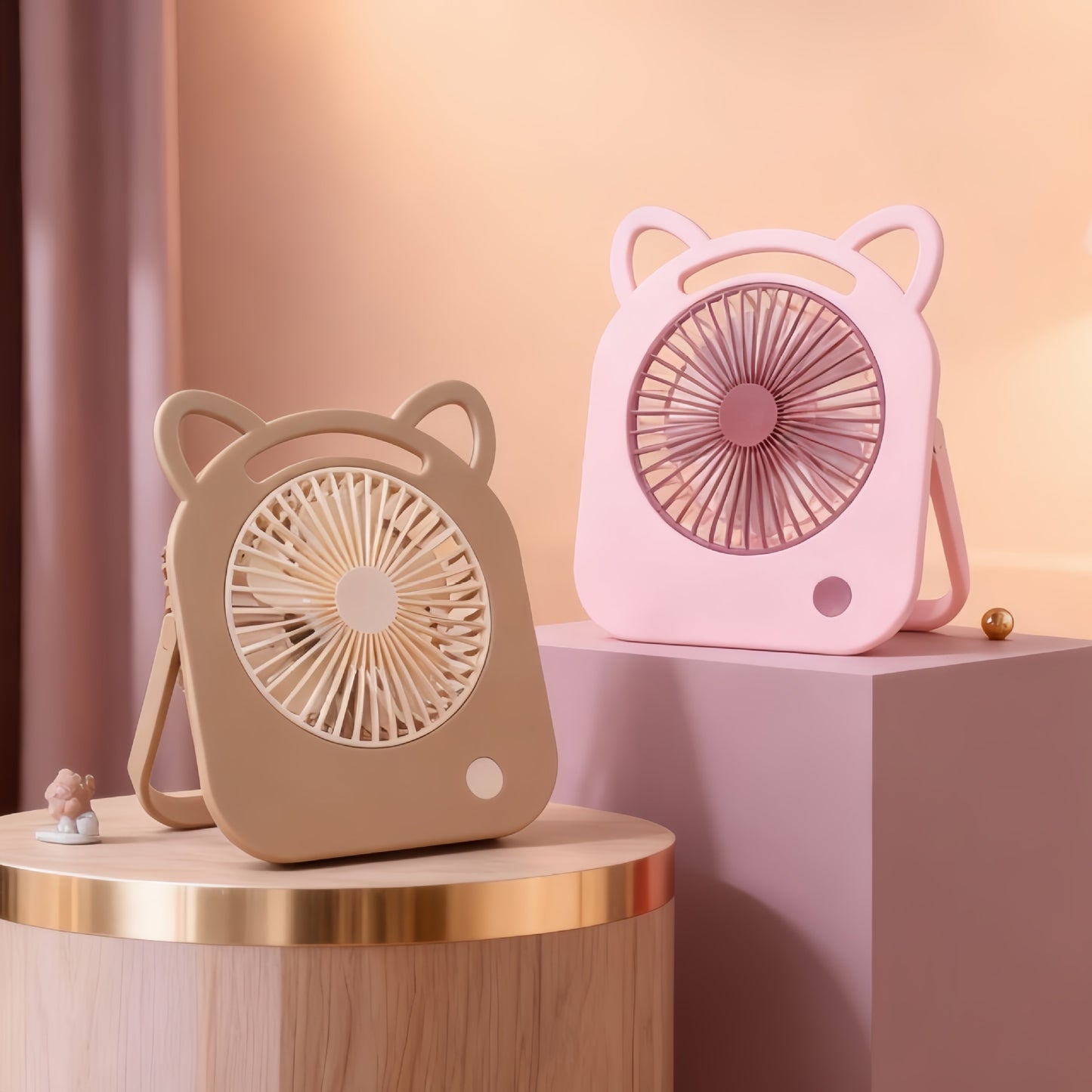 Damen Tragbarer Mini-Handventilator im süßen Katzendesign Karnz