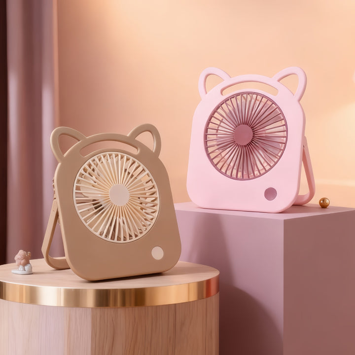 Damen Tragbarer Mini-Handventilator im süßen Katzendesign Karnz
