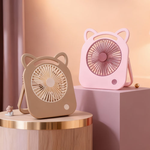 Damen Tragbarer Mini-Handventilator im süßen Katzendesign Karnz