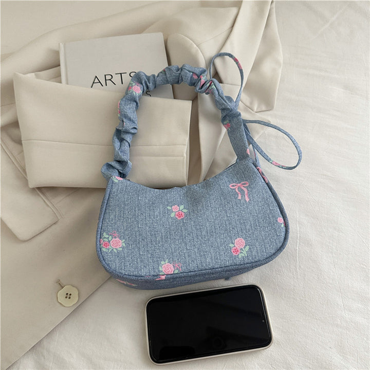 Bestickte Jeans Schultertasche Karnz