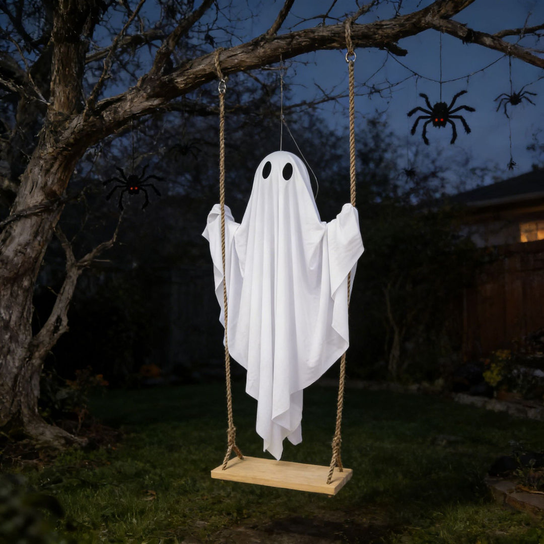 Kinder-Halloween-Kostümkleid mit Schnürmieder, Tüllrock und gestreiften Kniestrümpfen