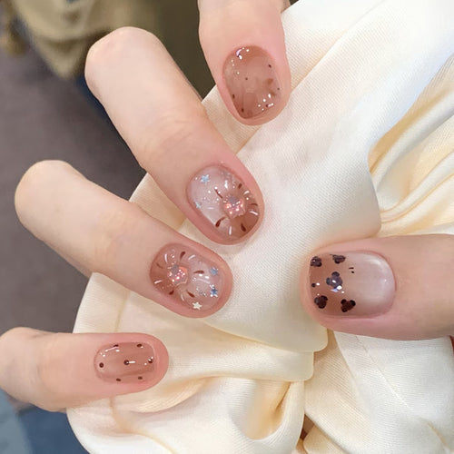 Elegante Blumendruck-Nagelkunst Karnz