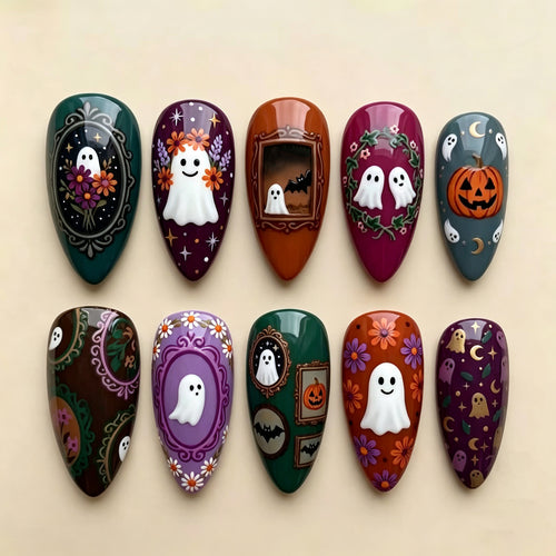 Halloween-Themen Dekorative Press-On Nagelkunst Set