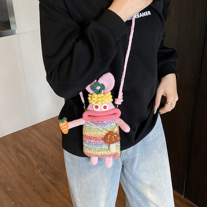 Süße Charakter Häkel Mini Rucksack