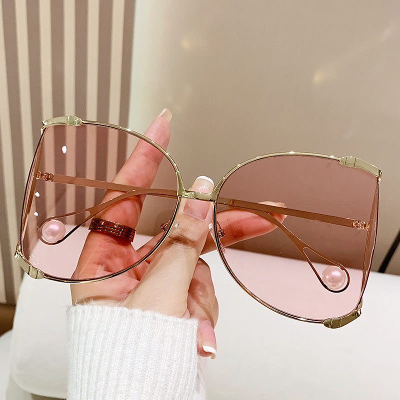 Damen modische Brille mit elegantem Perlendekor Karnz