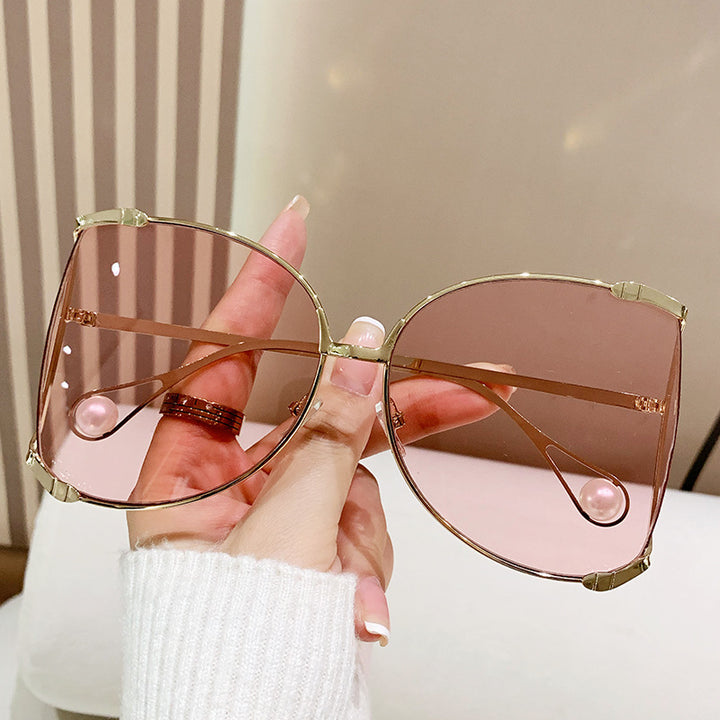 Damen modische Brille mit elegantem Perlendekor Karnz