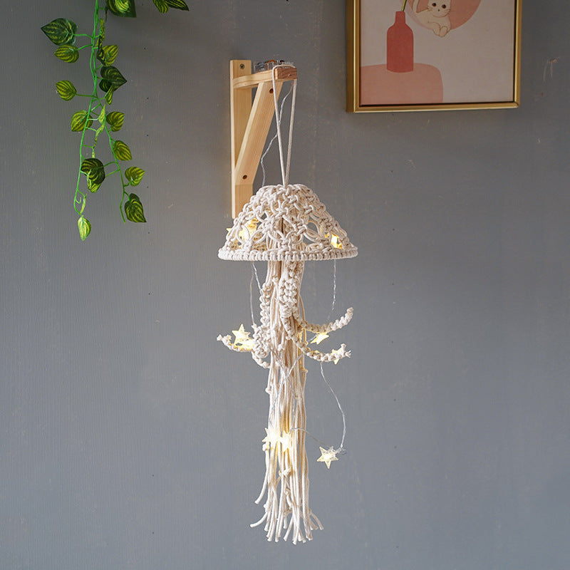 Dekorative Macramé Quallen Wandkunst Karnz