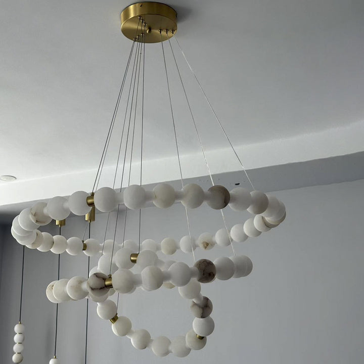 Moderne kreisförmige Marmor-Kronleuchter