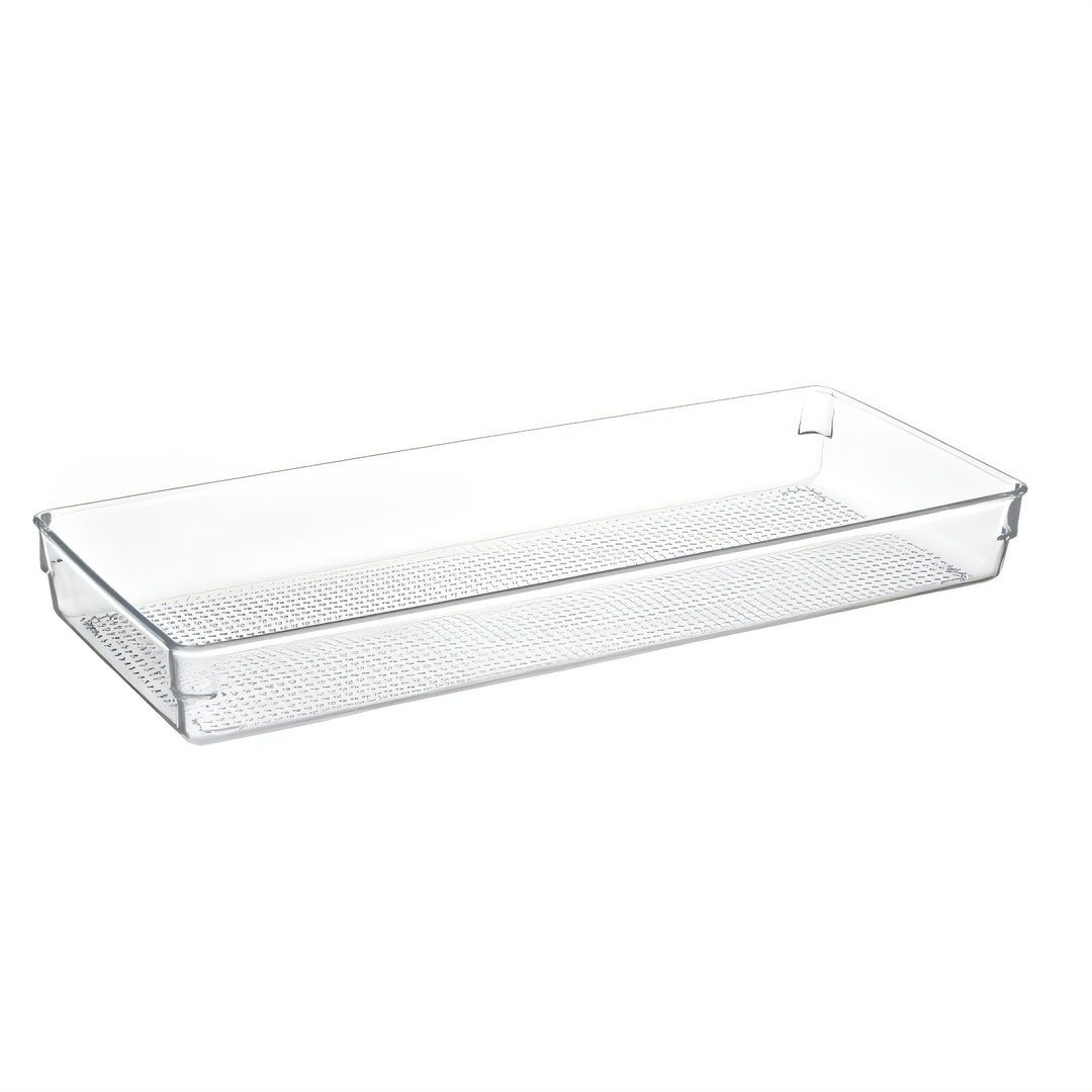 Transparente Kühlschrank-Türablage mit Riffelboden und Clipbefestigung
