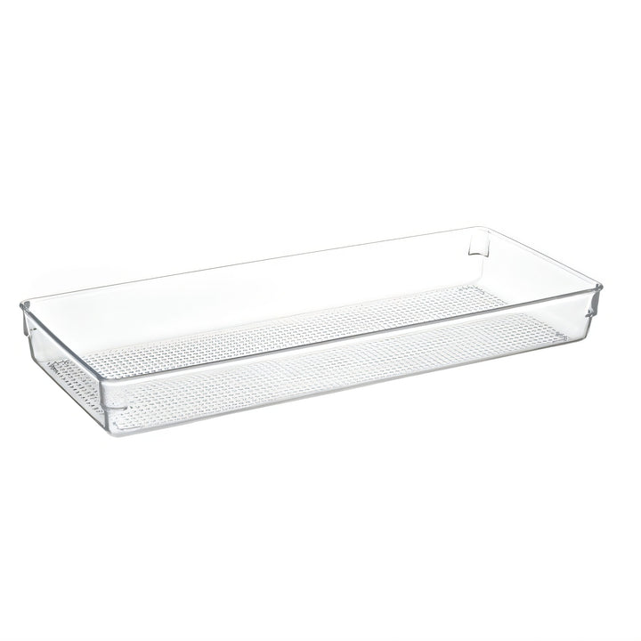 Transparente Kühlschrank-Türablage mit Riffelboden und Clipbefestigung