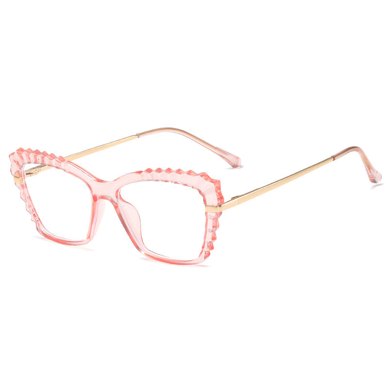 Damen oversized Brille mit einzigartigem Wellenranddesign Karnz