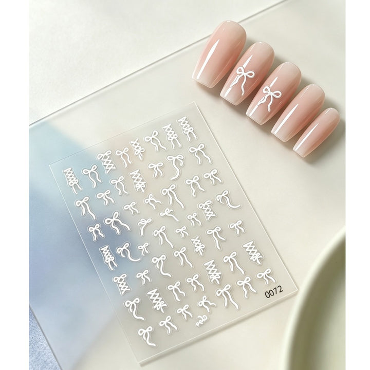Dekorative Schleife Nagelkunst Aufkleber